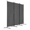 Room Divider 3 Panels Fabric Room Privacy Screen for Office Bedroom Grey