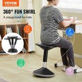Wobble Chair Height-Adjustable (15.7-21.7") Active Chair Age 12-18 Black
