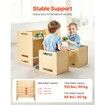 Weaning Table and Chair Set Montessori Toddler Desk with 2 Chairs Wood