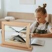 Moving Sand Art Picture Dynamic Sand Picture 3D Sand Art Frame Sandscape Moving Sand Picture for Home and Office Decor, Golden