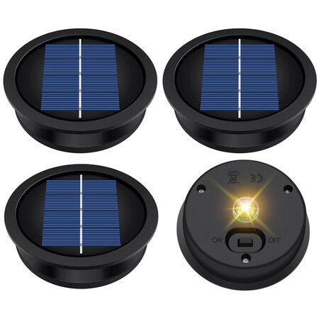 4 Pack Solar Light Replacement Top,Replacement Solar Light Parts for Lantern,Waterproof LED Replacement