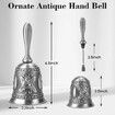 Hand Bell Brass Call Bell for Bedside,Dinner,Wedding Silver