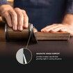 2 Walnut Rolling Knife Sharpener, Kitchen Knife Sharpener for Razor Sharp Edges, Roller with Magnetic Holder with 15 and 20 Degrees