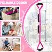 106cm Long Leg Lifter, Rigid Leg Lifter Strap With EVA Handgrips Foot Loop,Leg Lifter After Hip Replacement Knee Surgery Recovery Aids Kit,Pink
