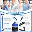 106cm Long Leg Lifter, Rigid Leg Lifter Strap With EVA Handgrips Foot Loop,Leg Lifter After Hip Replacement Knee Surgery Recovery Aids Kit,Blue