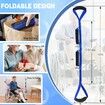 106cm Long Leg Lifter, Rigid Leg Lifter Strap With EVA Handgrips Foot Loop,Leg Lifter After Hip Replacement Knee Surgery Recovery Aids Kit,Blue