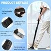 106cm Long Leg Lifter, Rigid Leg Lifter Strap With EVA Handgrips Foot Loop,Leg Lifter After Hip Replacement Knee Surgery Recovery Aids Kit,Black