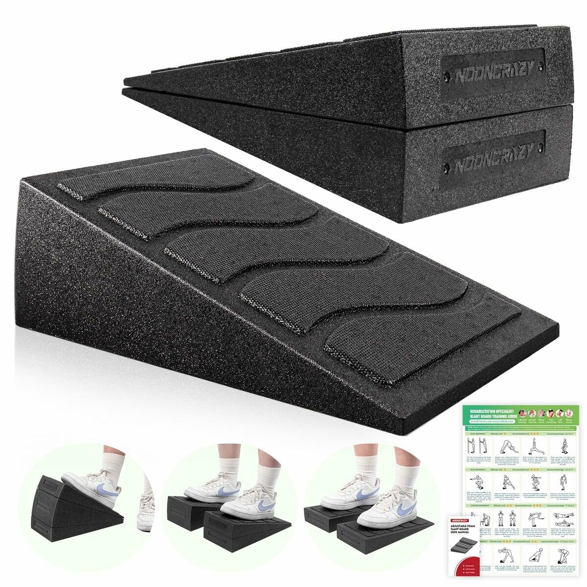 Slant Board for Calf Stretching,5 Adjustable Angles Incline Board for Squat Wedge,480 lbs Weight Capacity Calf Stretch Yoga Foam Wedge
