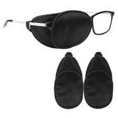2Pcs Eye Patches for Men Women, Eye Patch for Glasses Silk Patch for Lazy Eye Amblyopia Strabismus and After Surgery, Black