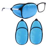 2Pcs Eye Patches for Men Women, Eye Patch for Glasses Silk Patch for Lazy Eye Amblyopia Strabismus and After Surgery, Blue