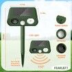 Solar Ultrasonic Animal Repellent,Cat Repellent Outdoor with Motion Detection Waterproof,Raccoon Squirrel Skunk Deer Rabbit Rodent Dog Deterrents