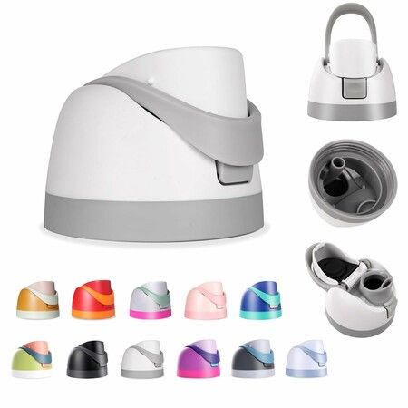 Replacement Lid for Owala Freesip,Compatible with Owala Cup,One Button Water Bottle Top Lid Replacement Accessory,Leakproof,BPA-Free (Ash White)