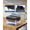 Cordless Electric Lunch Box,Rechargeable Self-Heating Food Warmer with 16000mAh Battery,1L Heated Lunch Box with Smart Reservation & Keep Warm