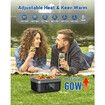 Cordless Electric Lunch Box,Rechargeable Self-Heating Food Warmer with 16000mAh Battery,1L Heated Lunch Box with Smart Reservation & Keep Warm