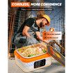 Cordless Electric Lunch Box,Rechargeable Self-Heating Food Warmer with 16000mAh Battery,1L Heated Lunch Box with Smart Reservation & Keep Warm White