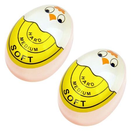 2Pcs Egg Timer Sensitive Hard and Soft Boiled Color Changing Indicator Tells When Eggs are Ready, Yellow