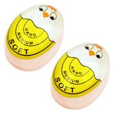 2Pcs Egg Timer Sensitive Hard and Soft Boiled Color Changing Indicator Tells When Eggs are Ready, Yellow