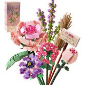 Mini Bricks Flower Bouquet Building Sets, Artificial Flowers, DIY Unique Decoration Home, 547 Pieces Botanical Collection for Gift