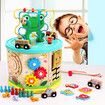 Early Childhood Education Wooden Multifunctional 7 Sided Treasure Box Beads ParentChild Interactive Toy