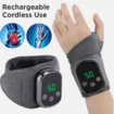 Electric Heating Wrist Guard Massager Infrared Rechargeable Wrist Wrap Brace Massage Vibration Adjustable Carpal Tunnel for Hand