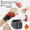 Electric Heating Wrist Guard Massager Infrared Rechargeable Wrist Wrap Brace Massage Vibration Adjustable Carpal Tunnel for Hand