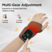 Electric Heating Wrist Guard Massager Infrared Rechargeable Wrist Wrap Brace Massage Vibration Adjustable Carpal Tunnel for Hand