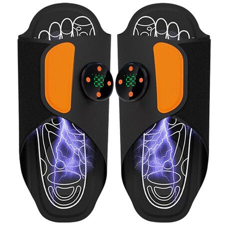 Cordless Foot Massager Mat Massage Shoes Wearable Legs & Feet Massager Pad  8 Modes 19 Intensity Levels Massage Slippers(1 Pair)
