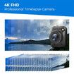 Timelapse Camera, 4K FHD Time Lapse Camera Outdoor, Waterproof Level IP66, for Record Outdoor Construction, Weather, Plant, 6 Month Battery Life