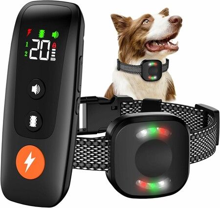 Dog Training Shock Collar with Remote Rechargeable E Collar for Dogs Training, Waterproof, with 3 Modes, Vibration, Beep, Safe Shock for 8-120lbs Dogs