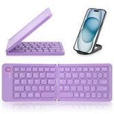 Portable Bluetooth Folding Keyboard for IOS/Android/Windows Tablet Mobile Phone Portable Keyboard Computer Accessories Color Purple
