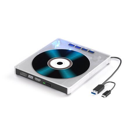 External Blu Ray Drive 7in1, Portable Blueray/DVD Drive for PC with USB 3.0/Type-C/SD/TF Card Ports, Blu Ray Burner for Windows XP/7/8/10/11 Mac Laptop