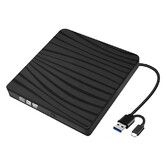 External CD/DVD Drive for Laptop, USB A/C 3.0 CD DVD Player Portable +/-RW Burner CD ROM Reader Writer Disk Duplicator