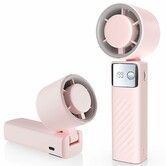 Handheld Turbo Fan,Powerful Portable Fans,Mini Fans,105 Degree Personal Rechargeable Fan,1-199 Speed,Foldable,LED Display