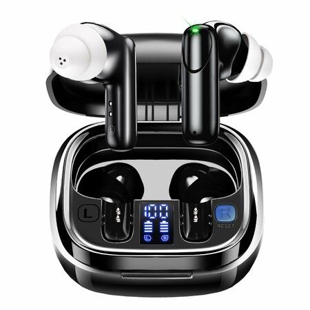 Digital Hearing Aids,Noise Cancelling Hearing Amplifiers for Seniors with Bluetooth,Rechargeable Hearing Earbuds with LED Power Display