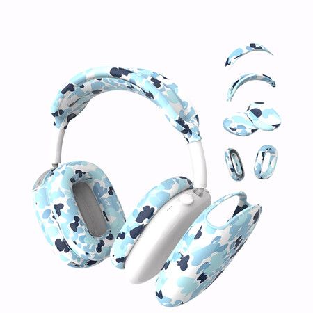 Camouflage Breen Style 4 Piece Set Apple Airpods Max Silicone Printed Earphone Protective Case