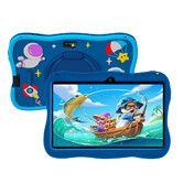 7 inch Android 13 Tablet for Kids, 4GB RAM 64GB ROM, Quad Core Kids Tablets with Shockproof Case, Parental Control, Dual Camera, Blue