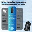 128GB 4K Mini Body Camera,Wearable Action Body Cam,Thumb Size Hands Free Recording Body Worn Camera,Premium Portable Camcorder (Black)