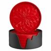 Silicone Coasters with Holder,6 Pack Drinking Coasters Cup Mat for Hot or Cold Drinks,Thickened,Non-Slip,Non-Stick,Deep Tray Red