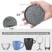 Silicone Coasters with Holder,6 Pack Drinking Coasters Cup Mat for Hot or Cold Drinks,Thickened,Non-Slip,Non-Stick,Deep Tray Blue