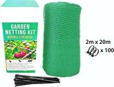 Garden Netting 2M*20M Heavy Duty Bird Net, Deer, Plant Protection Extra Strong Woven Mesh, Reusable Kit, Animal Fencing for Fruits Trees, Green