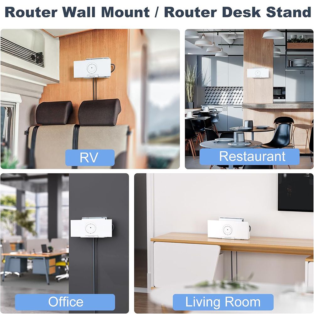 Starlink Gen 3 Router Mount, 2 in 1 Starlink V3 Router Wall Mount/Desk Mount with Starlink Power Supply Mounting Kit Accessories for Space Saving