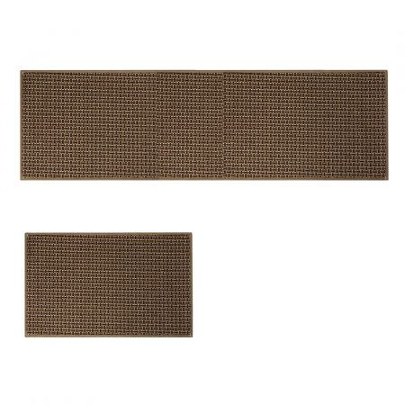 Kitchen Rug 2PCS Woven Non Slip Absorbent Brown
