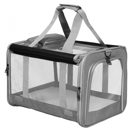 3 in 1 Pet Soft Crate Dog Cat Carrier M Size Grey