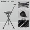 Hold 440 lbs Folding Canes with Seat Walking Stick Height Adjustment Cane Seat Capacity Frosted Handle with Light Massage Crutches Stool