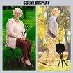 Hold 440 lbs Folding Canes with Seat Walking Stick Height Adjustment Cane Seat Capacity Frosted Handle with Light Massage Crutches Stool