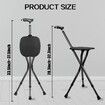 Hold 440 lbs Folding Canes with Seat Walking Stick Height Adjustment Cane Seat Capacity Frosted Handle with Light Massage Crutches Stool