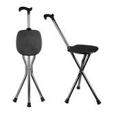 Hold 440 lbs Folding Canes with Seat Walking Stick Height Adjustment Cane Seat Capacity Frosted Handle with Magnetic Stone Massage Crutches Stool