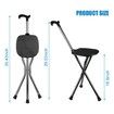 Hold 440 lbs Folding Canes with Seat Walking Stick Height Adjustment Cane Seat Capacity Frosted Handle with Magnetic Stone Massage Crutches Stool