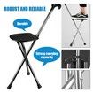 Hold 440 lbs Folding Canes with Seat Walking Stick Height Adjustment Cane Seat Capacity Frosted Handle with Magnetic Stone Massage Crutches Stool
