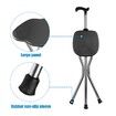 Hold 440 lbs Folding Canes with Seat Walking Stick Height Adjustment Cane Seat Capacity Frosted Handle with Magnetic Stone Massage Crutches Stool